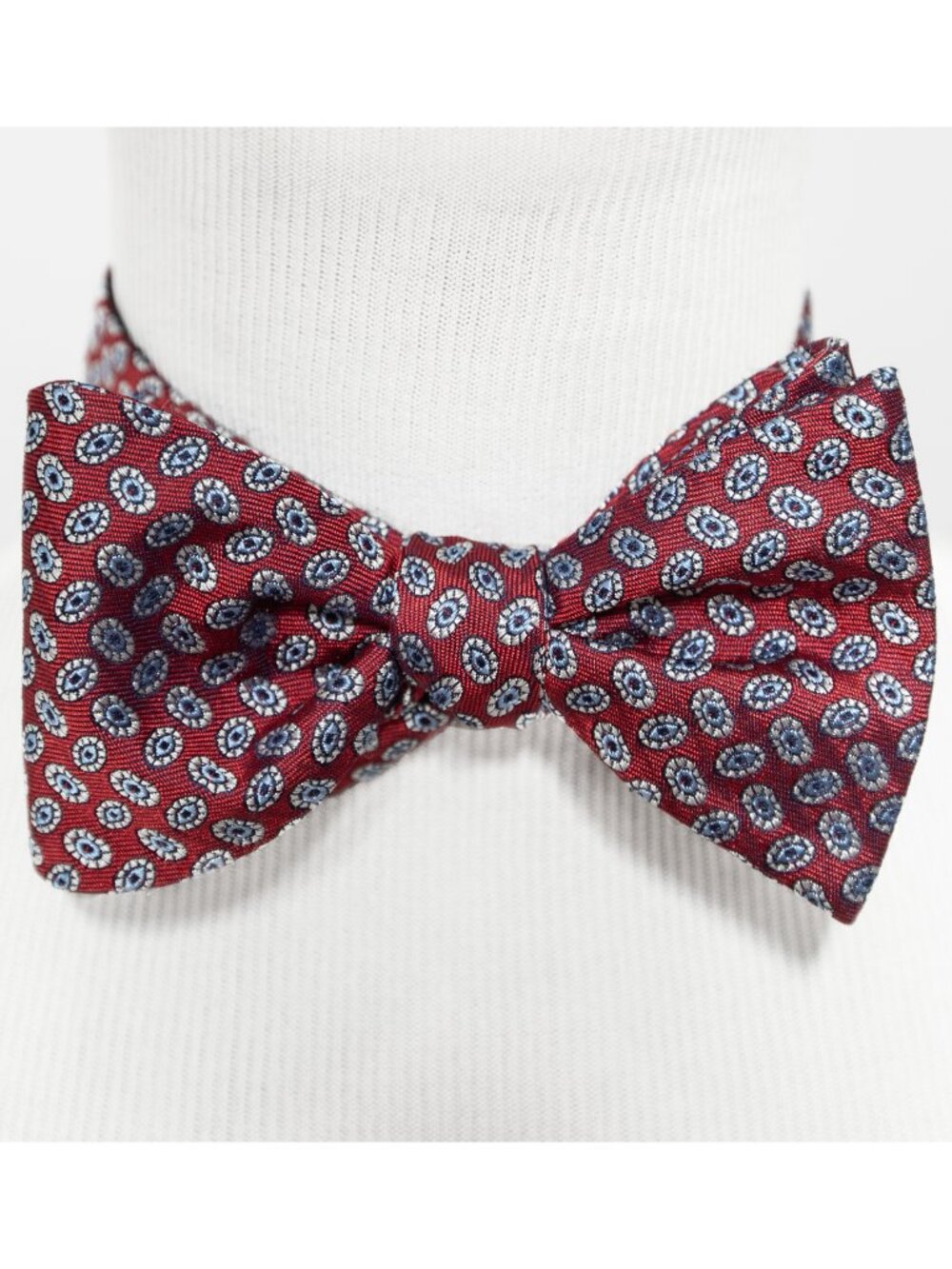 New  Daniel Cremieux Maroon 100% Silk Self Tie Bow Tie Bowtie